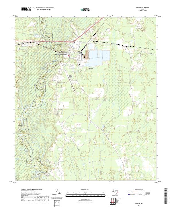 Evadale, TX — USGS 7.5-minute topo (2022)