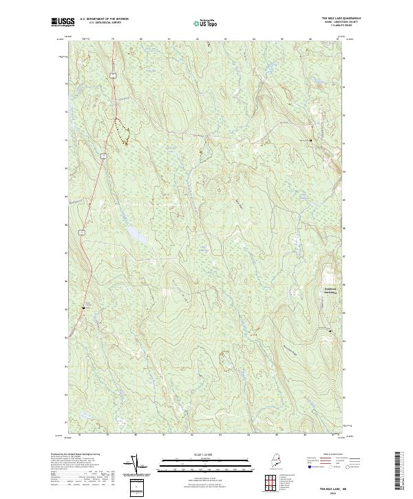 Ten Mile Lake, ME — USGS 7.5-minute topo (2024)
