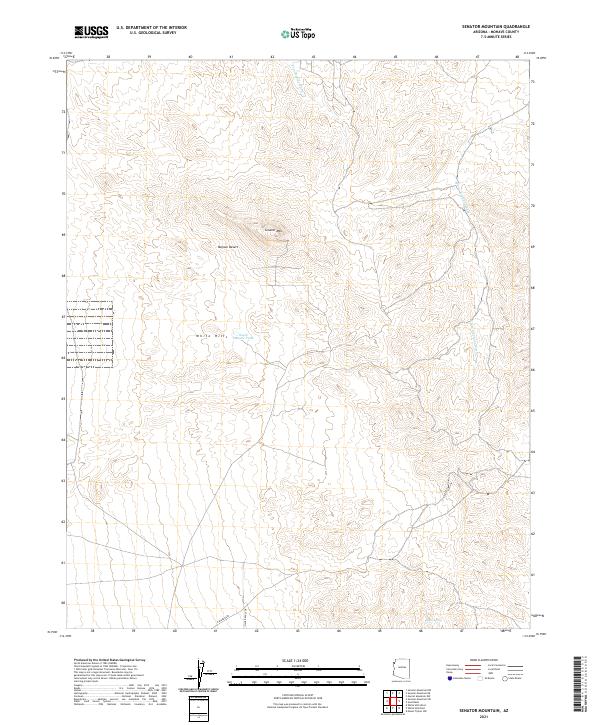 Senator Mountain, AZ — USGS 7.5-minute topo (2021)