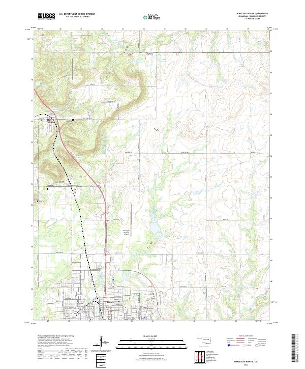 Okmulgee North, OK — USGS 7.5-minute topo (2022)