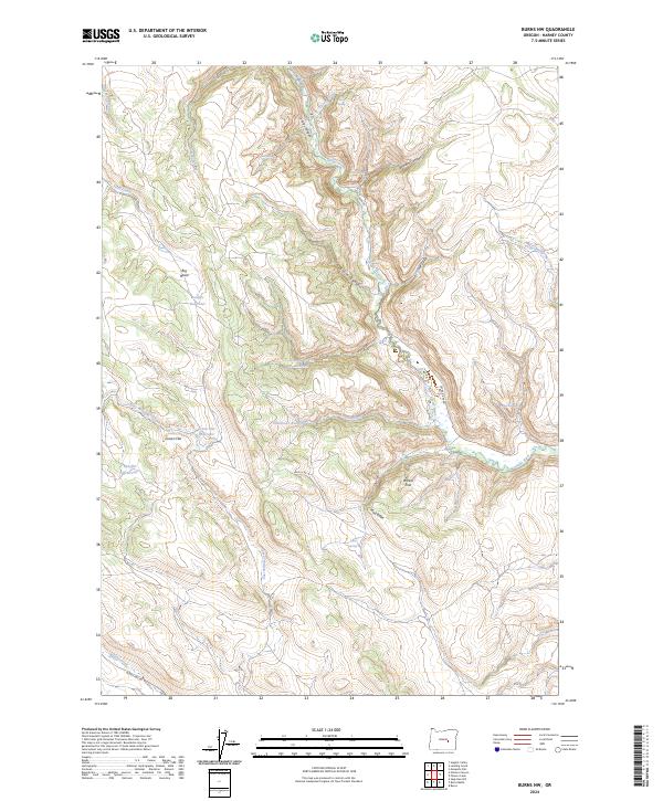 Burns NW, OR — USGS 7.5-minute topo (2024)