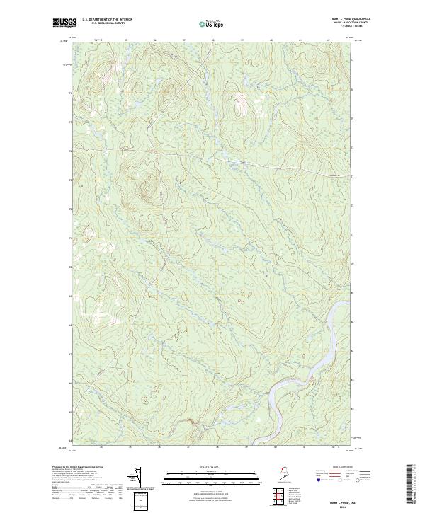 Mary L Pond, ME — USGS 7.5-minute topo (2024)