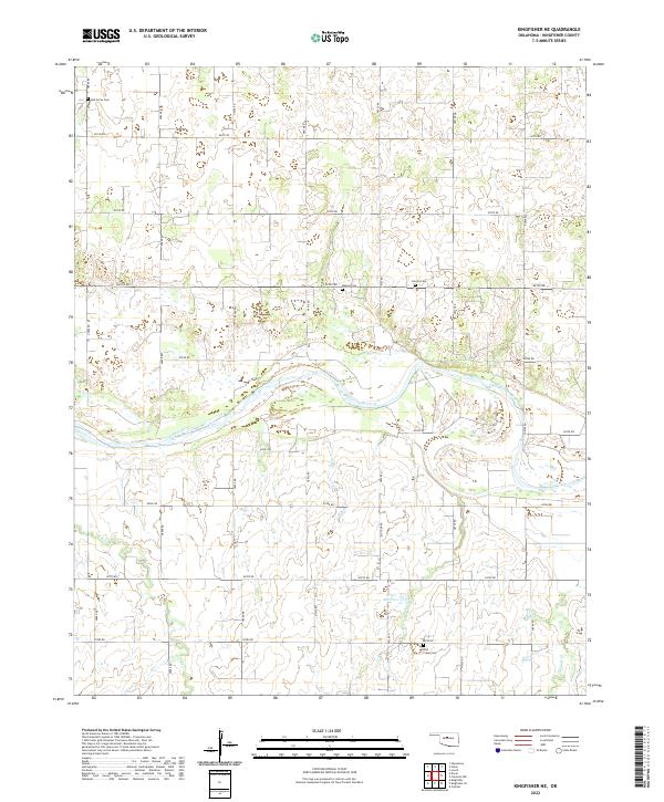 Kingfisher NE, OK — USGS 7.5-minute topo (2022)