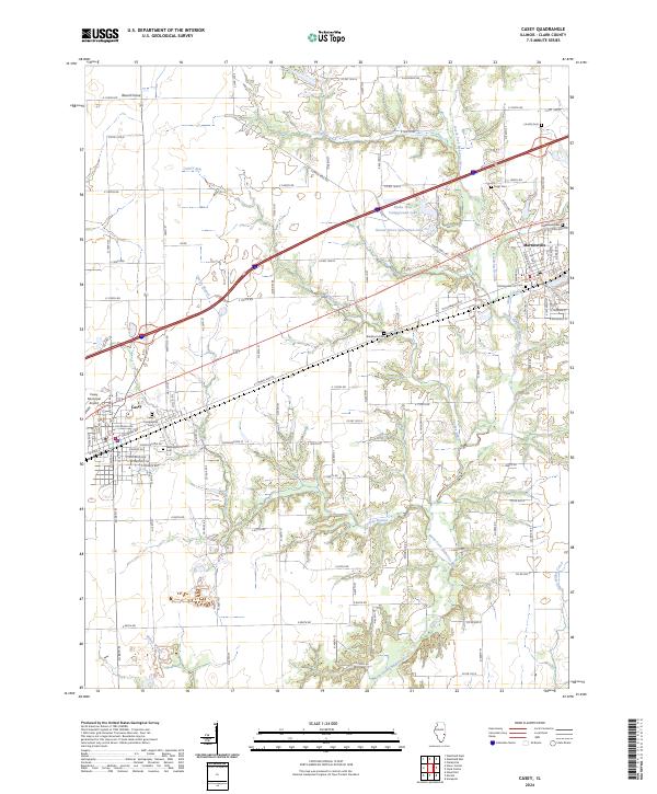 Casey, IL — USGS 7.5-minute topo (2024)