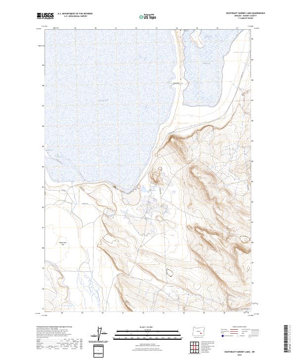 Southeast Harney Lake, OR — USGS 7.5-minute topo (2024)