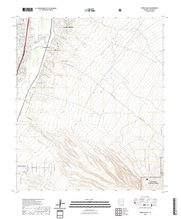Green Valley, AZ — USGS 7.5-minute topo (2021)