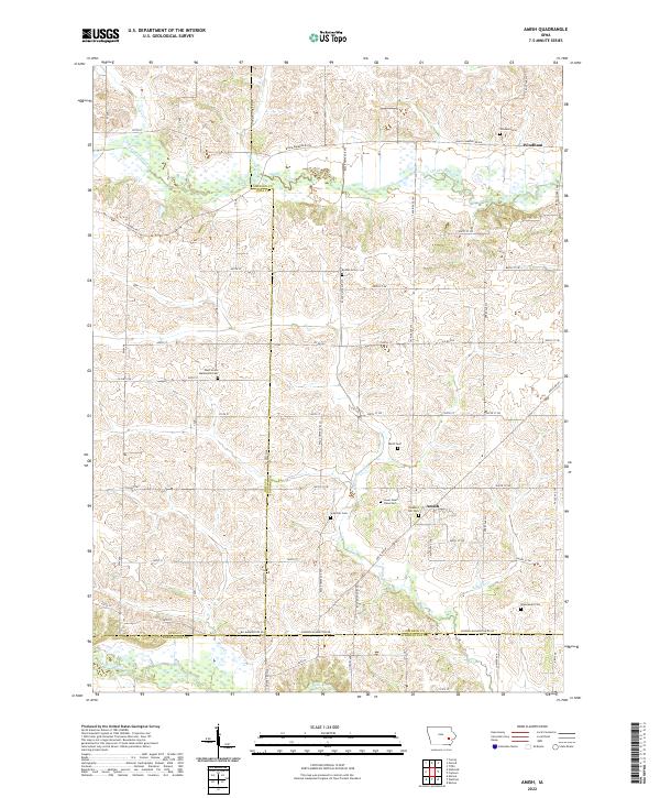 Amish, IA — USGS 7.5-minute topo (2022)