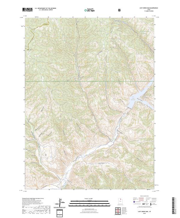 Lost Creek Dam, UT — USGS 7.5-minute topo (2023)
