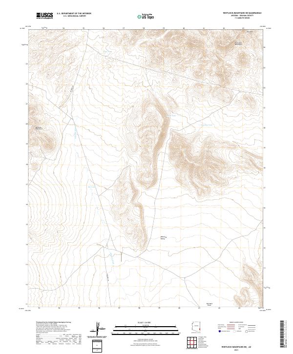 Whitlock Mountains NE, AZ — USGS 7.5-minute topo (2021)