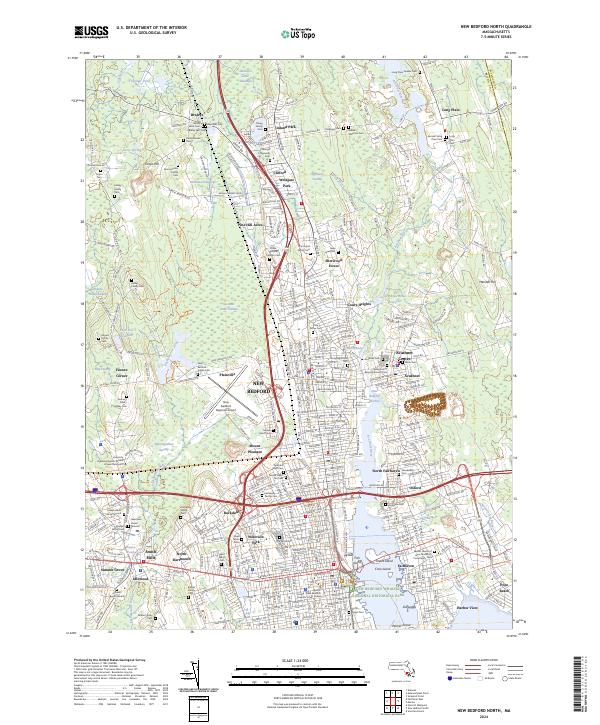 New Bedford North, MA — USGS 7.5-minute topo (2024)