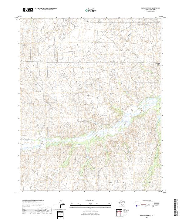 Hudgens Ranch, TX — USGS 7.5-minute topo (2022)
