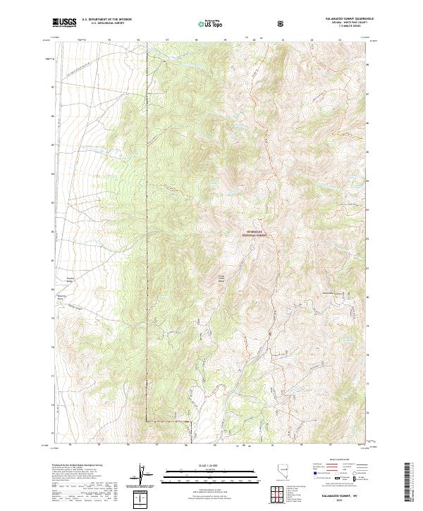 Kalamazoo Summit, NV — USGS 7.5-minute topo (2021)