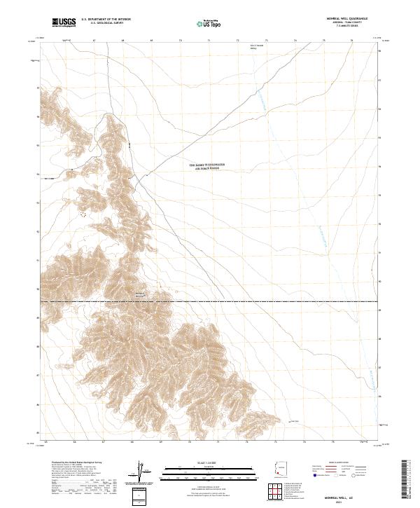 Monreal Well, AZ — USGS 7.5-minute topo (2021)