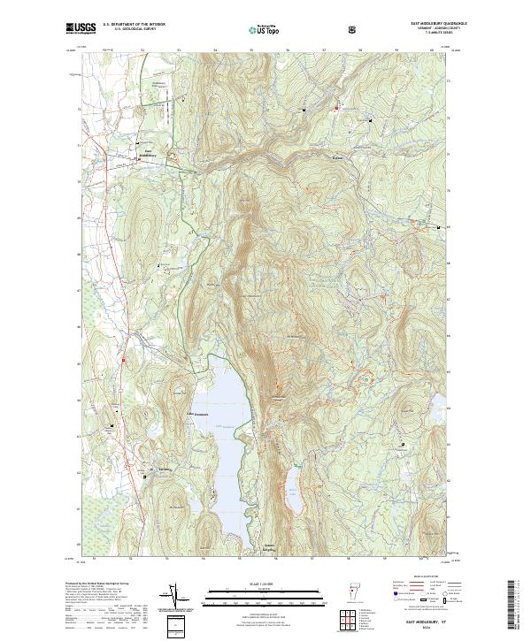 East Middlebury, VT — USGS 7.5-minute topo (2024)