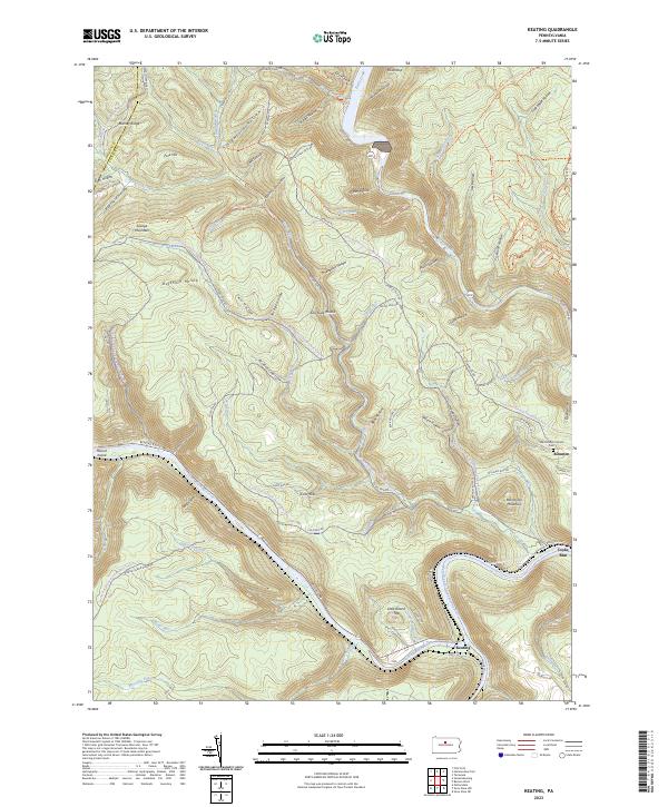 Keating, PA — USGS 7.5-minute topo (2023)