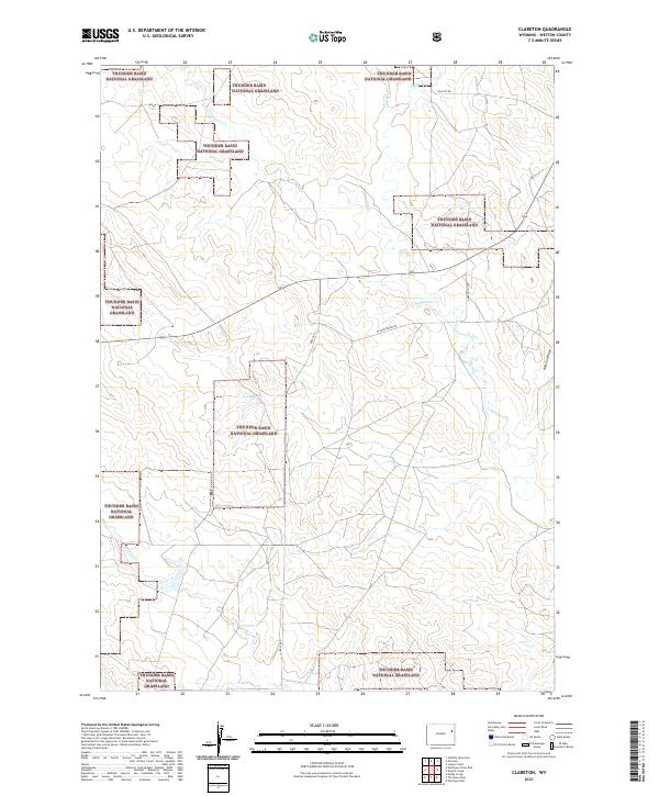 Clareton, WY — USGS 7.5-minute topo (2021)