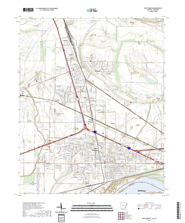 West Memphis, AR-TN — USGS 7.5-minute topo (2024)