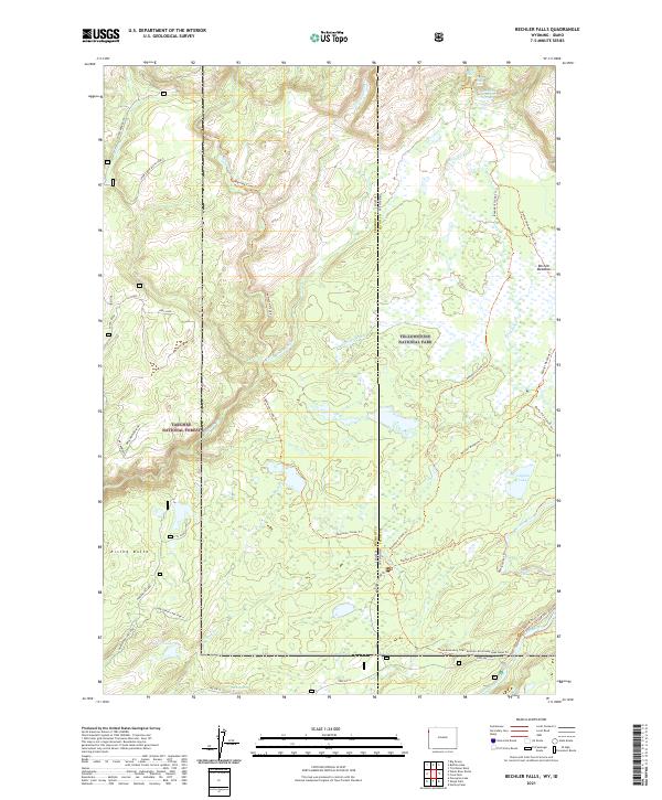 Bechler Falls, WY-ID — USGS 7.5-minute topo (2021)