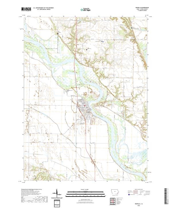 Wapello, IA — USGS 7.5-minute topo (2022)