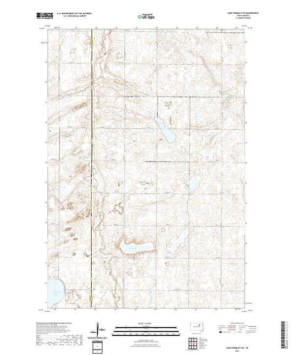 Lake Parmley SW, SD — USGS 7.5-minute topo (2021)