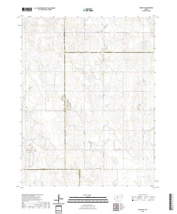 Bazine SE, KS — USGS 7.5-minute topo (2022)