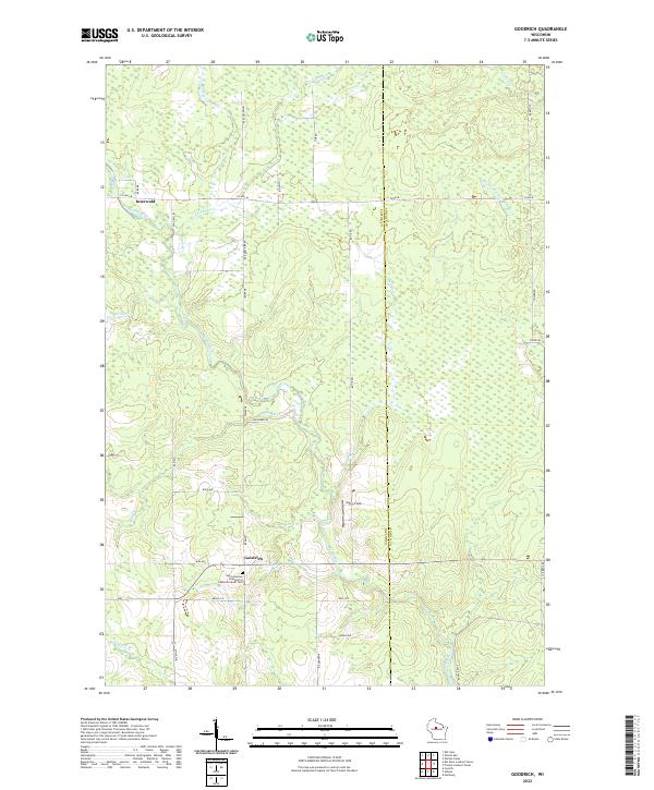 Goodrich, WI — USGS 7.5-minute topo (2022)