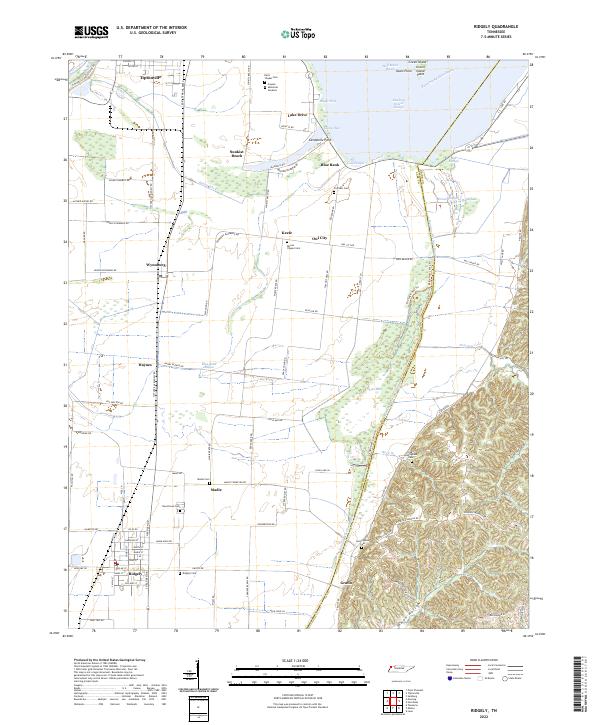 Ridgely, TN — USGS 7.5-minute topo (2022)