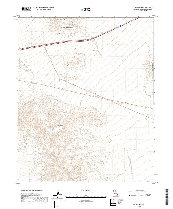 Van Winkle Wash, CA — USGS 7.5-minute topo (2021)