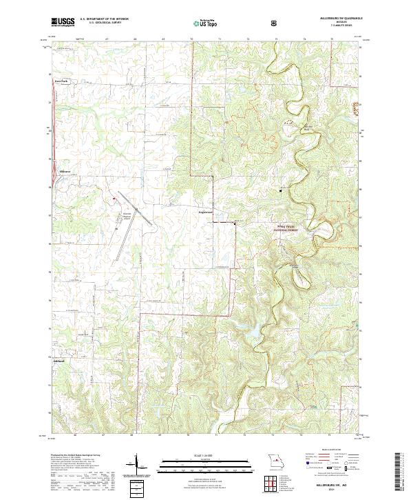 Millersburg SW, MO — USGS 7.5-minute topo (2021)