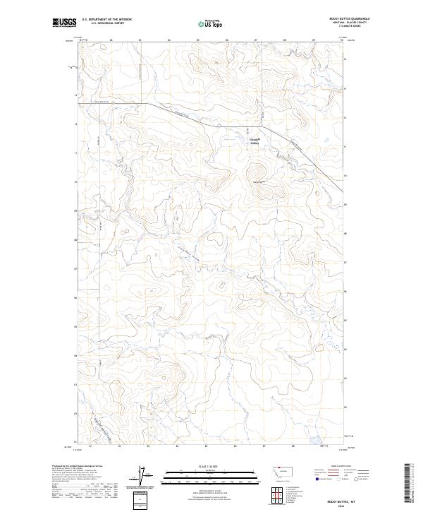 Rocky Buttes, MT — USGS 7.5-minute topo (2024)