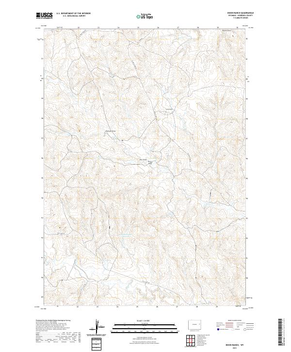 Dixon Ranch, WY — USGS 7.5-minute topo (2021)