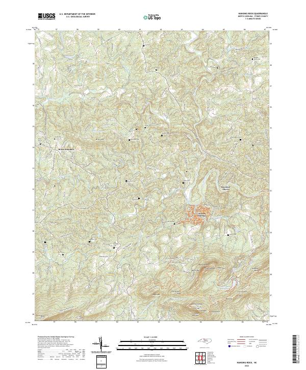 Hanging Rock, NC — USGS 7.5-minute topo (2022)