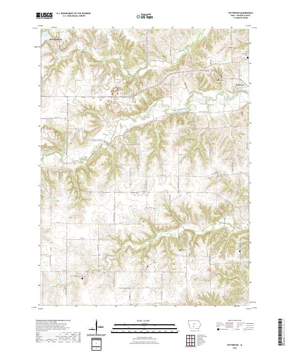 Patterson, IA — USGS 7.5-minute topo (2022)