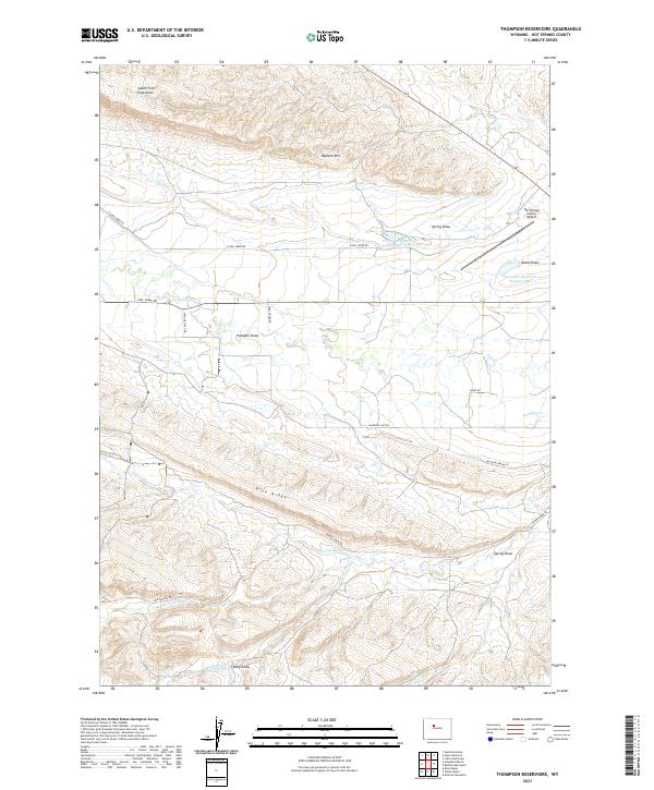 Thompson Reservoirs, WY — USGS 7.5-minute topo (2021)