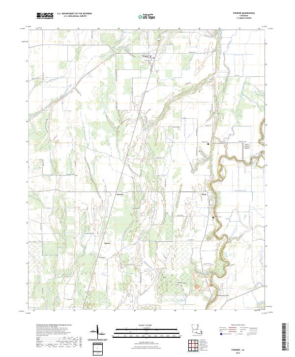 Pioneer, LA — USGS 7.5-minute topo (2024)