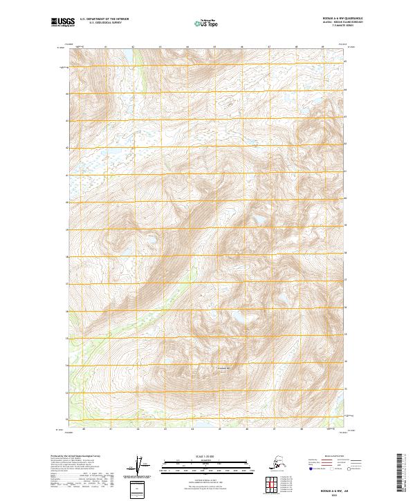 Kodiak A-6 NW, AK — USGS 7.5-minute topo (2021)