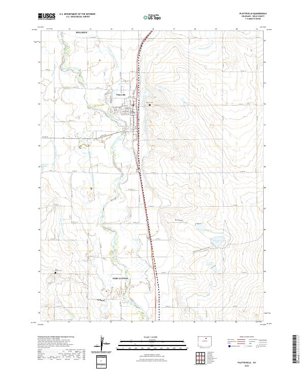Platteville, CO — USGS 7.5-minute topo (2022)