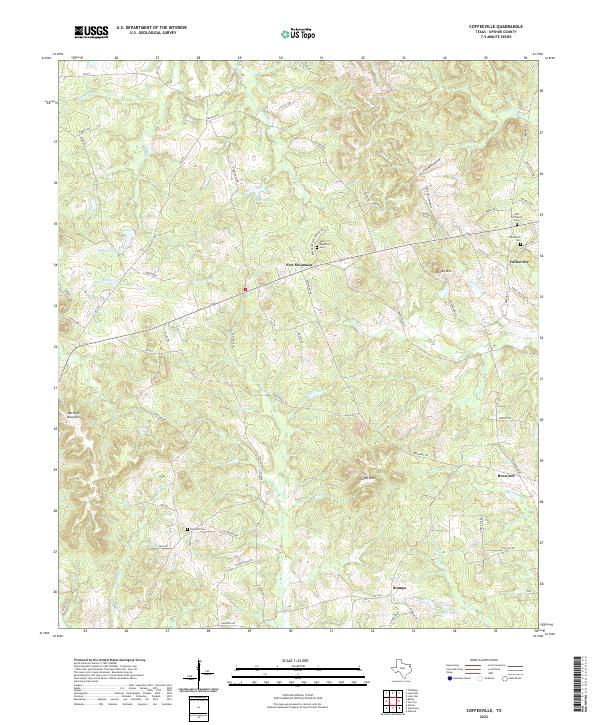 Coffeeville, TX — USGS 7.5-minute topo (2022)