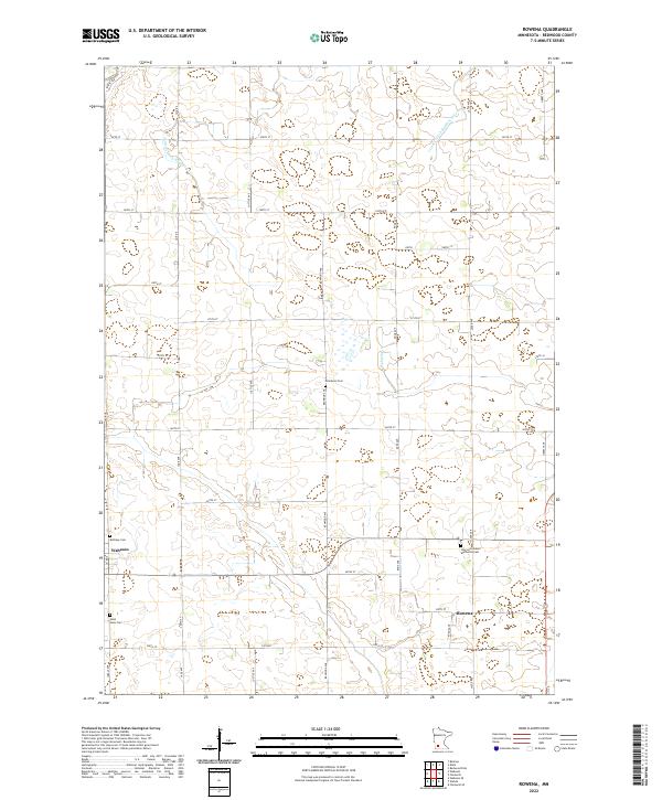 Rowena, MN — USGS 7.5-minute topo (2022)
