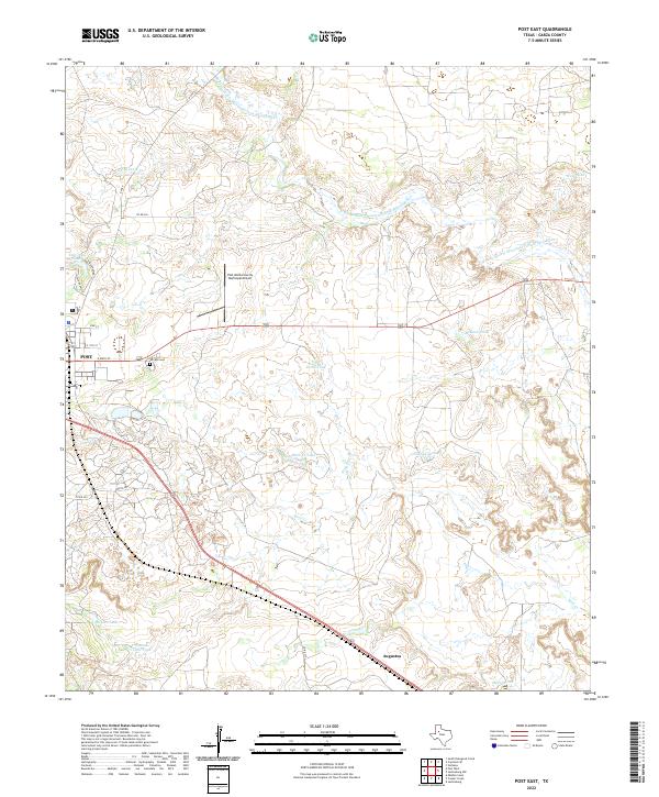 Post East, TX — USGS 7.5-minute topo (2022)