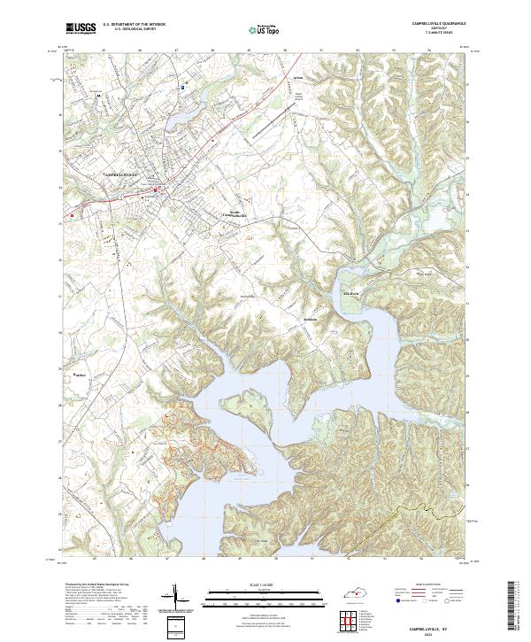 Campbellsville, KY — USGS 7.5-minute topo (2022)