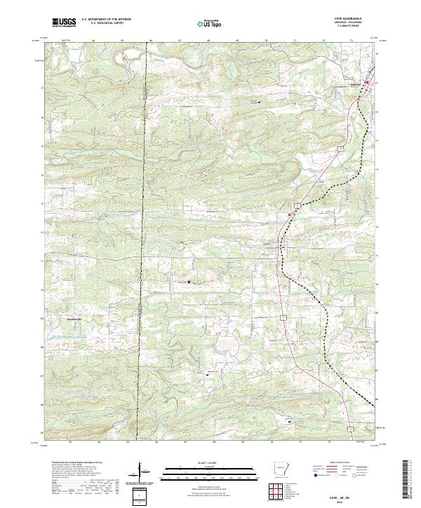 Cove, AR-OK — USGS 7.5-minute topo (2024)