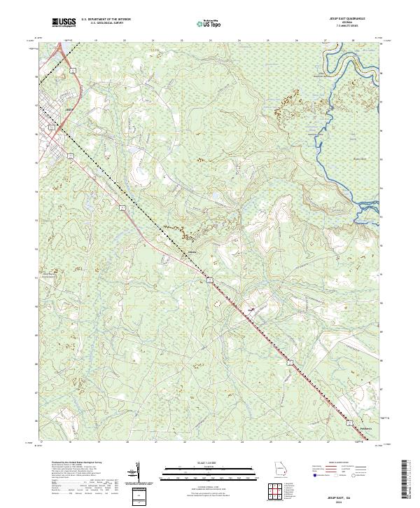 Jesup East, GA — USGS 7.5-minute topo (2024)