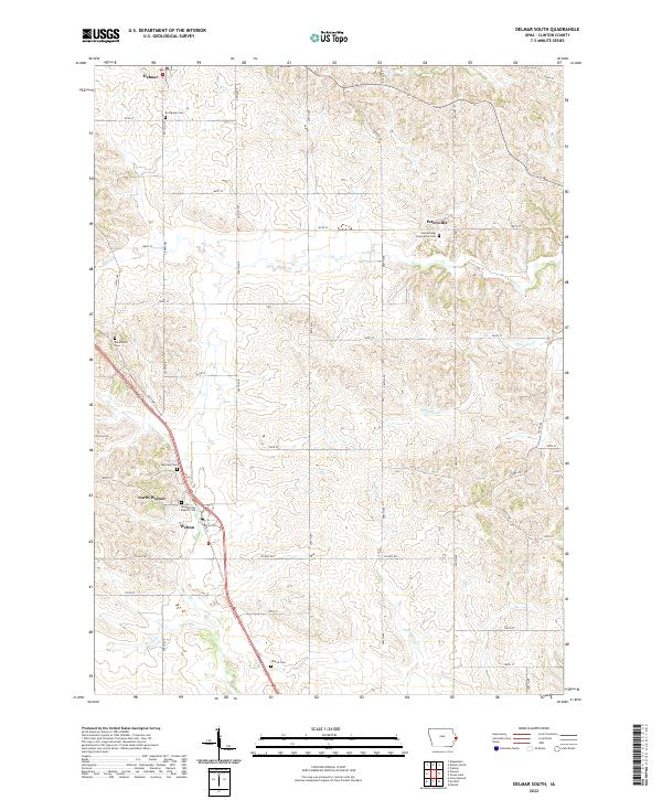 Delmar South, IA — USGS 7.5-minute topo (2022)