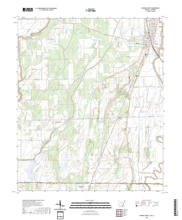 Eudora South, AR-LA — USGS 7.5-minute topo (2024)