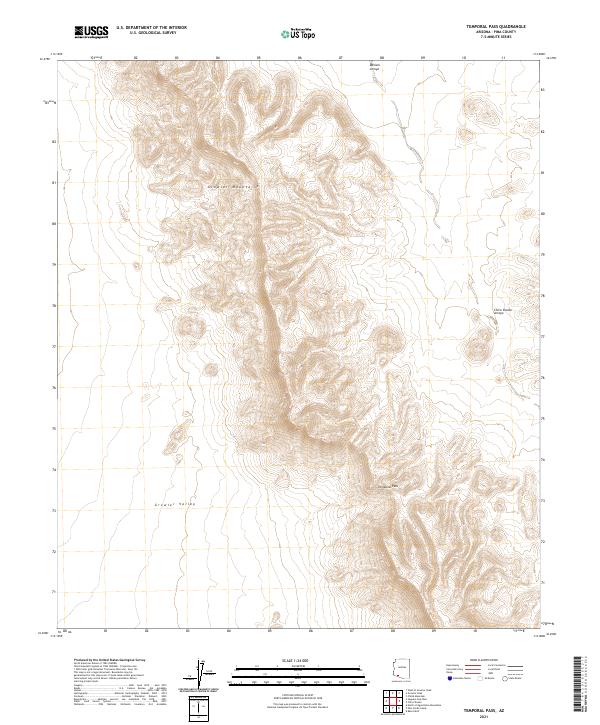 Temporal Pass, AZ — USGS 7.5-minute topo (2021)
