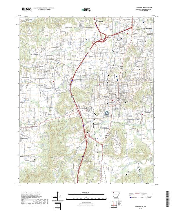 Fayetteville, AR — USGS 7.5-minute topo (2024)