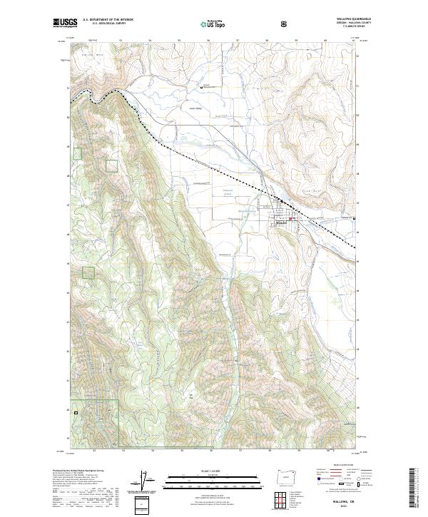 Wallowa, OR — USGS 7.5-minute topo (2023)