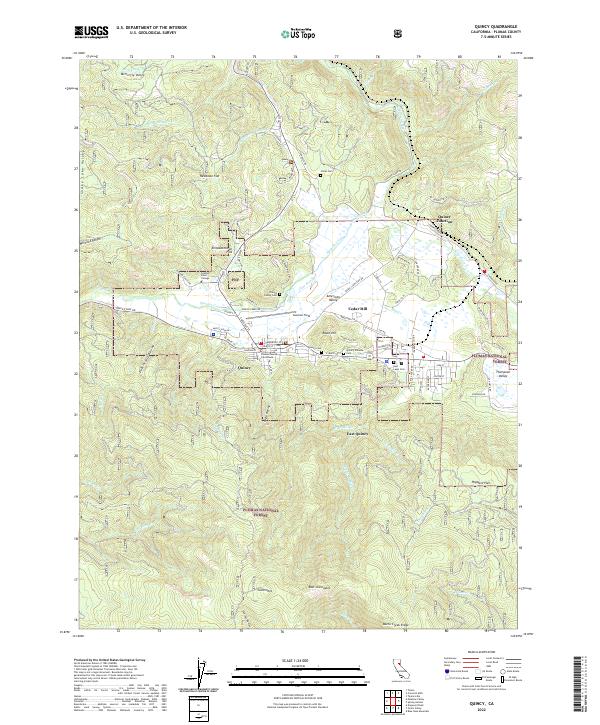 Quincy, CA — USGS 7.5-minute topo (2022)