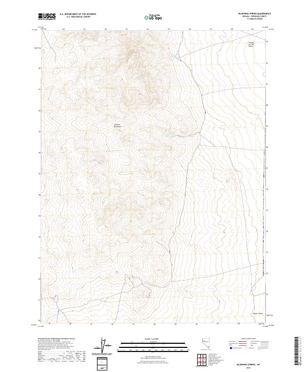 Bluewing Spring, NV — USGS 7.5-minute topo (2021)